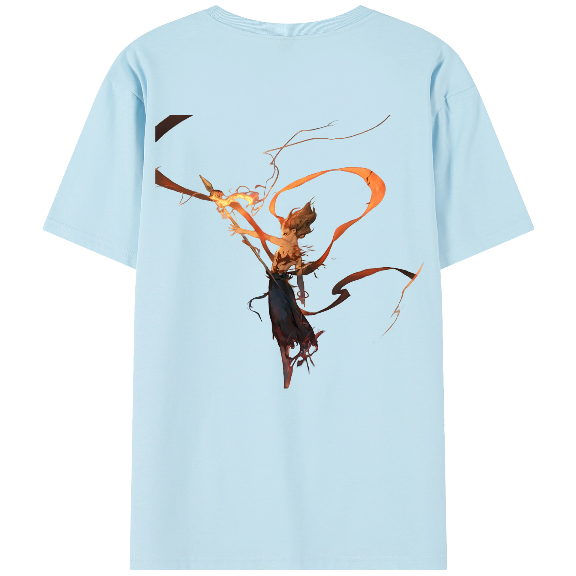 （画像用） Ne Zha 2 ナタ 魔童の大暴れ 綿100％半袖Tシャツ（背面プリント）
